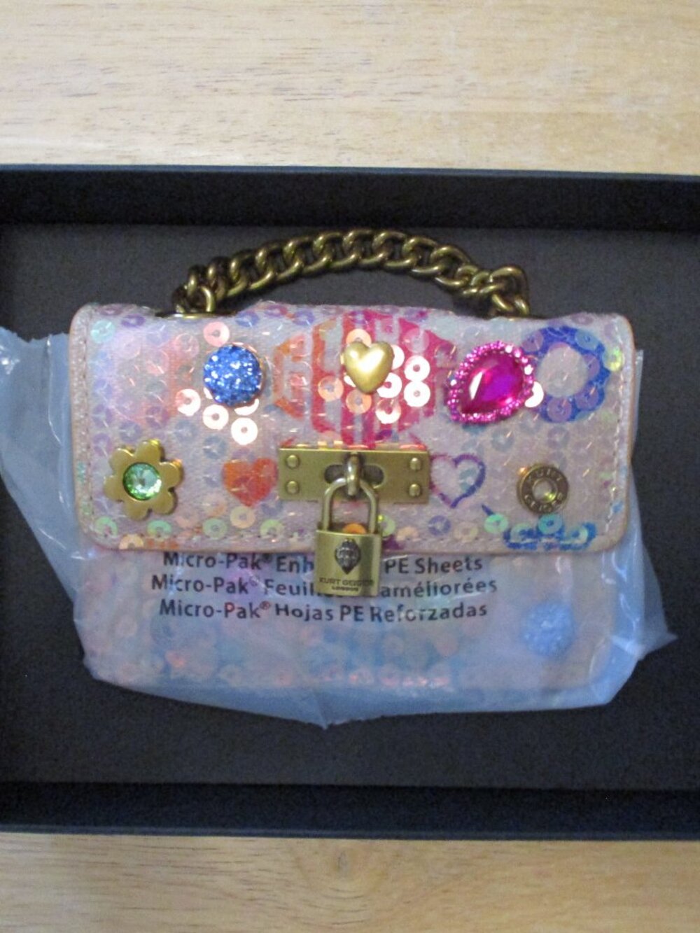 Kurt Geiger London Micro Brixton Sparkling Crystal & Sequin Crossbody Bag NWT
